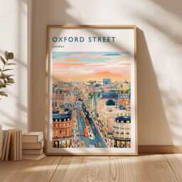 Oxford Street London Travel Poster UK Landmark Art Print - thumbnail 2