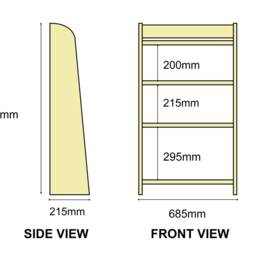Solid Pine Bookcase Small Shelving Unit Wooden Display Shelves - thumbnail 4
