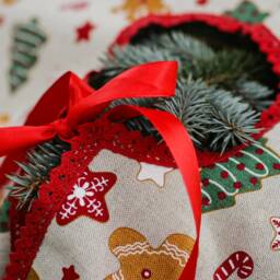 Christmas Ornament Tree Skirt, Large Skirt For Decor, Rustic Skirts, Topper, Xmas Skirts - thumbnail 3