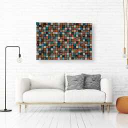Reclaimed Wood Wall Art - Geometric Mosaic Sound Diffuser - thumbnail 3