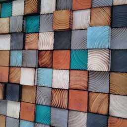 Reclaimed Wood Wall Art - Geometric Mosaic Sound Diffuser - thumbnail 4