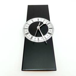 Small Wall Clock With Silver Dial - Black Decor - thumbnail 4