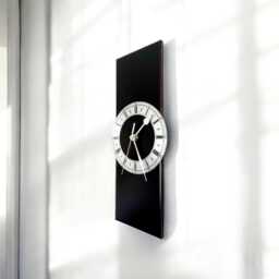 Small Wall Clock With Silver Dial - Black Decor - thumbnail 3