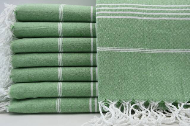 "Ultra Soft Towel, Turkish Peshtemal, Olive Green Towel, 40""x70" - image 1