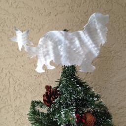 Cavalier King Charles, Dog Tree Topper, Holiday Decoration, Wreath Christmas, Aluminum, Stars, Dog Lover Gift - thumbnail 1