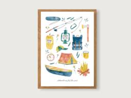 Poster Adventure A3 - Print Children's Poster Art Print Room Child Camping Outdoor Nature -- Herz & Papier - thumbnail 1