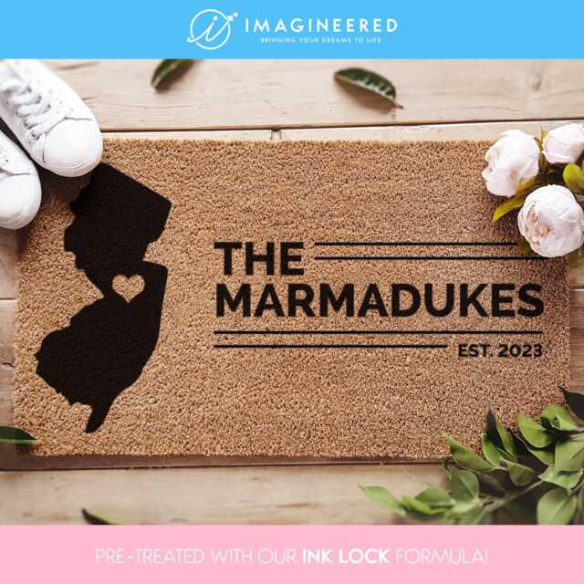 New Jersey Us State Custom Doormat - Personalized Home Usa Map Couple Gift Ideas Gifts - image 1