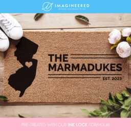 New Jersey Us State Custom Doormat - Personalized Home Usa Map Couple Gift Ideas Gifts - thumbnail 1