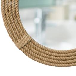 Nautical Coastal Round Rope Mirror - Large Wall -Hanging Wall Mirror- Bathroom With Shelf Room Ideas- Industrial - thumbnail 4