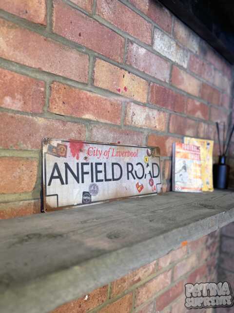Anfield Road Sign Real Rust Vintage Style Metal Wall Art - image 1