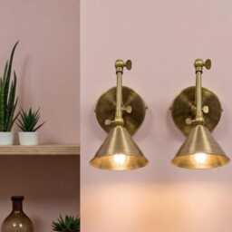 Modern Brass Wall Sconce, Industrial Adjustable Swing Arm Lamp - thumbnail 3