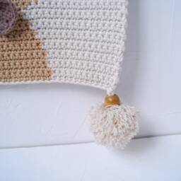 Cat Crochet Cotton Wall Hanging For Nursery Room Kitty Boho Art Baby Girl Boy Decor Wall Bedroom Macrame - thumbnail 4