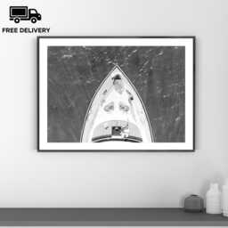 Vintage Girls Sunbathing Yacht Boat Print, Luxury Fashion, Fine Art Photography Wall Art, Museum Quality Classic Black & White Poster - thumbnail 1