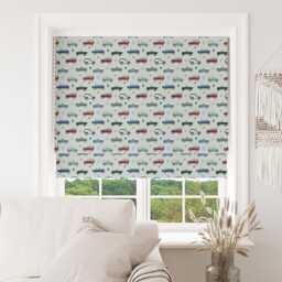 Custom Roman Blind - Emma Lawrence Woodland Rovers Land Eggshell , Made To Measure Window Treatment