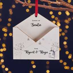 Illustrated Wooden Envelope Personalised Christmas Tree Decoration-Letter To Santa - thumbnail 2