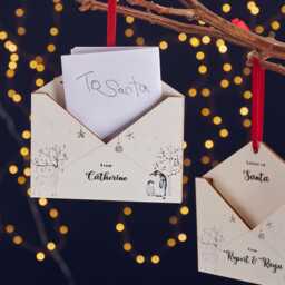 Illustrated Wooden Envelope Personalised Christmas Tree Decoration-Letter To Santa - thumbnail 1