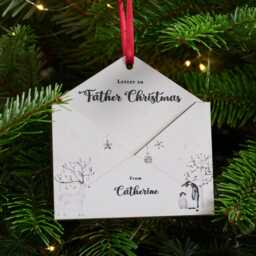 Illustrated Wooden Envelope Personalised Christmas Tree Decoration-Letter To Santa - thumbnail 3