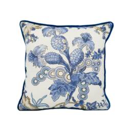 Thibaut - Chatelain Blue & White Stunning Contrast Piped Cushion Cover Handmade Throw Pillow Designer Home D??cor - thumbnail 3