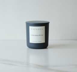 Cedar & Pine Coconut Wax Candle, Gray Glass