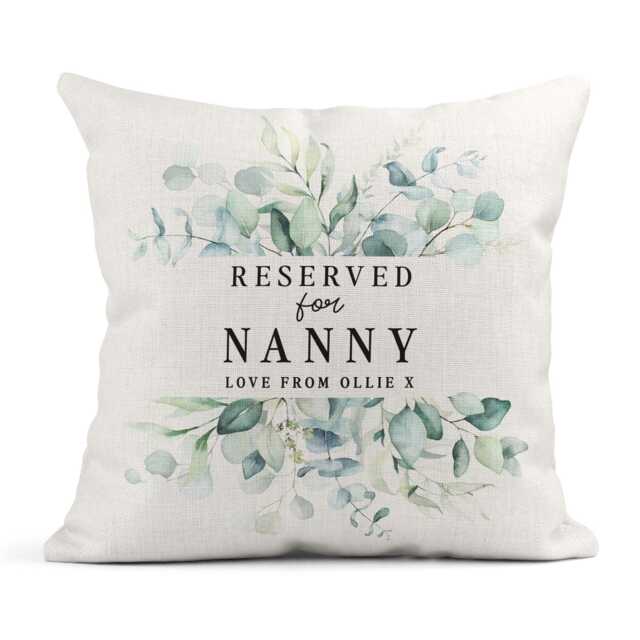 Personalised Cushion For Nanny, Floral Eucalyptus Nanny - image 1