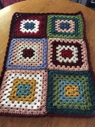 Traditional Granny Square Baby Blanket - Small Crib Boy Or Girl - thumbnail 3