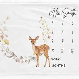 Personalised Month Blanket Custom Baby Milestone Gift - thumbnail 2