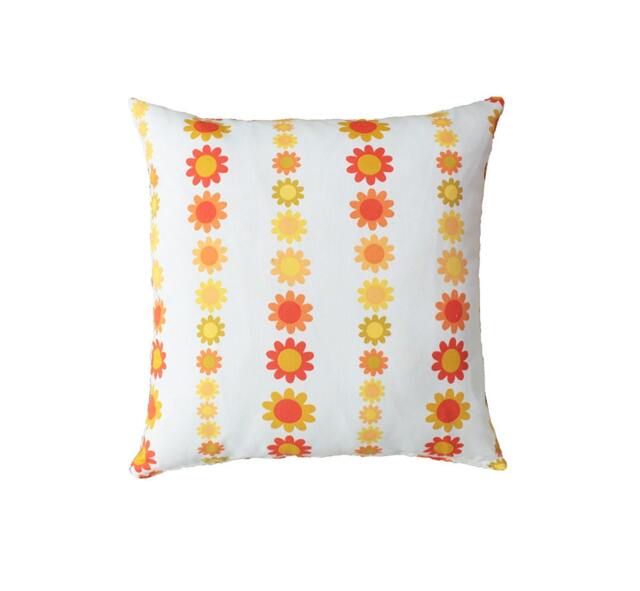 Floral Pillow Cover - Yellow & Orange