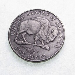 Hand Engraved Hobo Nickel Skull Coin Memento Mori Art - thumbnail 3