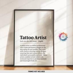 Minimal Tattoo Artist Print Set - 3 Shop Posters - Black Wall Art Definition Quote Minimalist Artwork - thumbnail 3