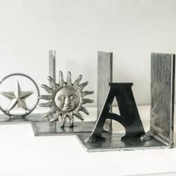 Dragonfly Bookend Set - Heavy Steel Industrial Bookends Interior Decor Custom Gifts - thumbnail 3