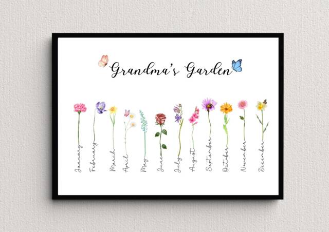 Personalised Grandma's Garden Print, Mother's Day Gift - image 1