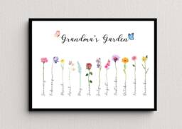 Personalised Grandma's Garden Print, Mother's Day Gift - thumbnail 1