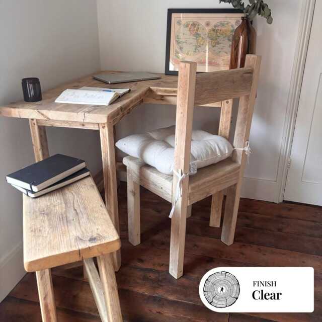 Rustic Corner Desk - Handmade From Reclaimed Aged Wood -For Home Or Office - Victoria - image 1