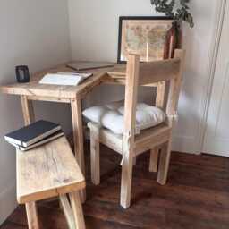 Rustic Corner Desk - Handmade From Reclaimed Aged Wood -For Home Or Office - Victoria - thumbnail 2