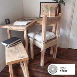 Rustic Corner Desk - Handmade From Reclaimed Aged Wood -For Home Or Office - Victoria