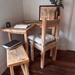 Rustic Corner Desk - Handmade From Reclaimed Aged Wood -For Home Or Office - Victoria - thumbnail 3