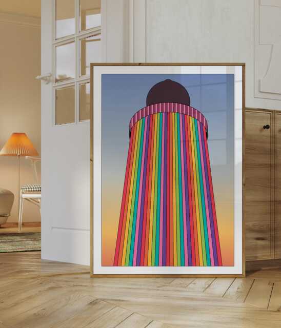 Glastonbury Festival - Ribbon Tower Art Print Wall A4 Unframed Typographic - image 1