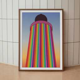 Glastonbury Festival - Ribbon Tower Art Print Wall A4 Unframed Typographic - thumbnail 2