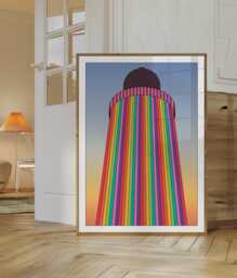 Glastonbury Festival - Ribbon Tower Art Print Wall A4 Unframed Typographic - thumbnail 1