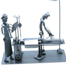 Handmade Ankle Orthopedic Surgeon Nuts & Bolts Sculpture. Figurative Sculpture Art, Scrap Metal Art Medical Student Gift, Welded - thumbnail 4