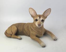 Pet Memorial, Clay Sculpture, Portrait, Dog Custom Sculpture With Toy - thumbnail 1