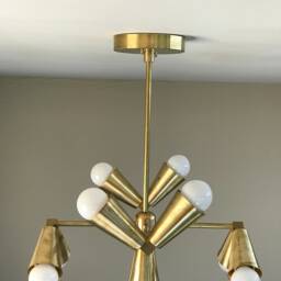 Okeanos Mid Century Modern Industrial 9 Light Geometric Sputnik Ceiling Chandelier - thumbnail 2