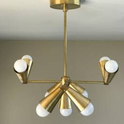 Okeanos Mid Century Modern Industrial 9 Light Geometric Sputnik Ceiling Chandelier - thumbnail 3