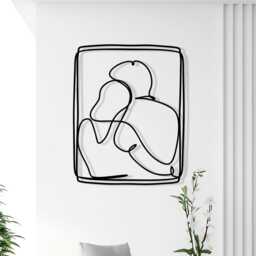 Couple Metal Wall Art, Minimalist Line Modern Home Decor