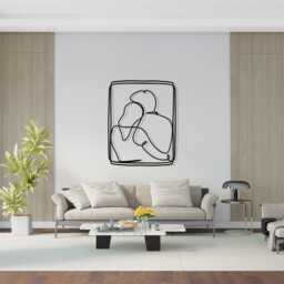 Couple Metal Wall Art, Minimalist Line Modern Home Decor - thumbnail 4