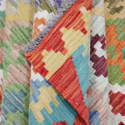 Kilim Rug Classic, Handmade Artisan Afghan Turkish, Scandinavian, Navajo, Bohemian Flatweave, Natural Wool 202x154 cm - thumbnail 4