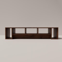 Solid Black Walnut Tv Unit, Low Profile Media Console With Open Shelving, Made To Order - thumbnail 4