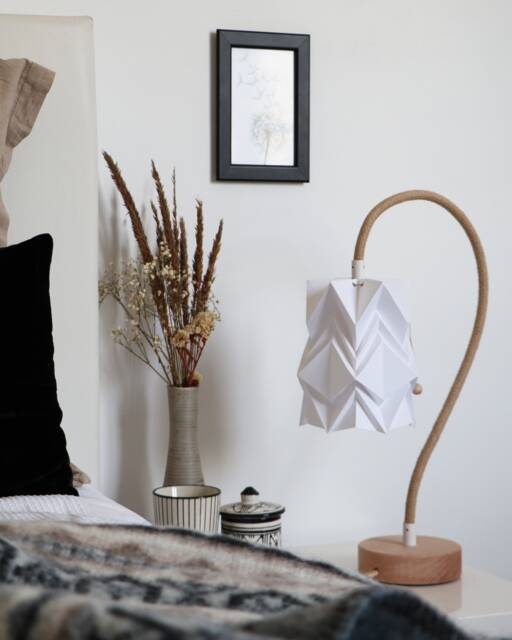 Table Lamp Kikyo With Flexible Cable & Small Paper Lampshade - image 1
