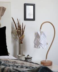 Table Lamp Kikyo With Flexible Cable & Small Paper Lampshade - thumbnail 1