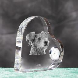 Pumi - Crystal Clock in The Shape Of A Heart With Image Pure-Bred Dog - thumbnail 3